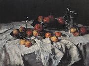 Carl Schuch Still Life with Apples, Wine-Glass and Pewter Jug USA oil painting artist